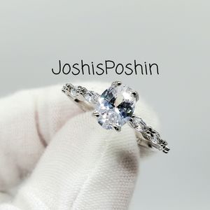 Silver 925 white sapphire ring size 7
